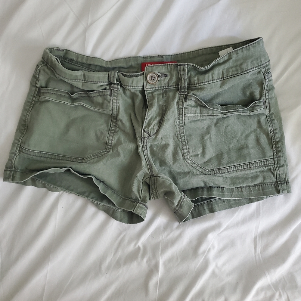 Navy Green Low Rise Shorts